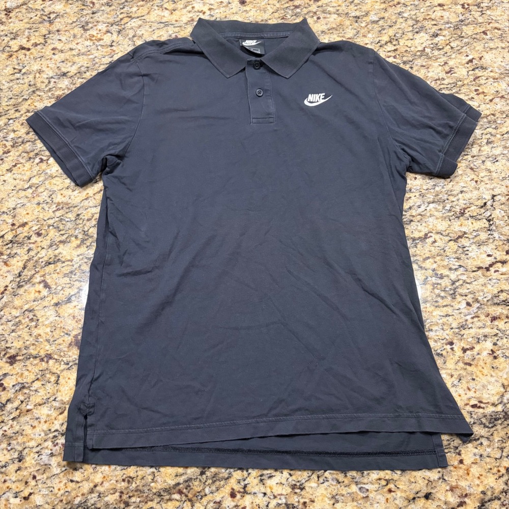 Nike Mens Sportswear Futura Logo Polo Shirt Black Medium Short Sleeve ws